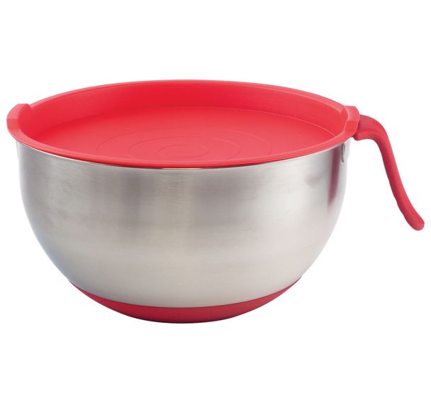 3 saladiers inox polypropylène poignée/dessous silicone - Plastorex