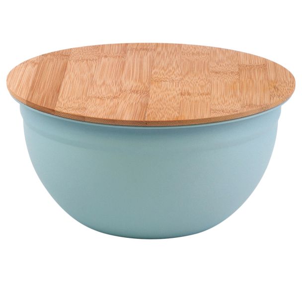 Lot 3 saladiers inox thermolaqué couvercle - Plastorex