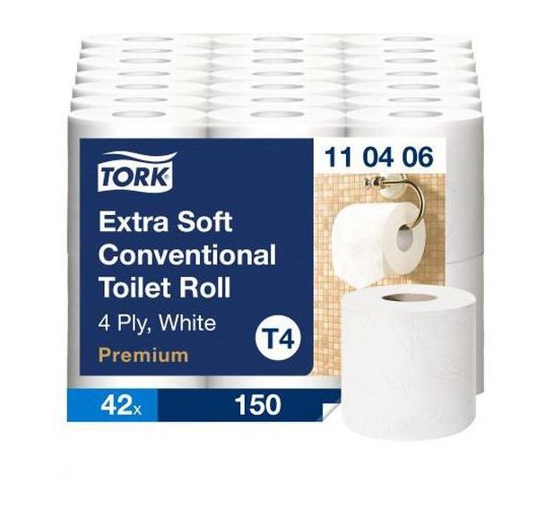 Lot de 42 Rouleau papier toilette extra Doux 4 plis Blanc T4 Premium