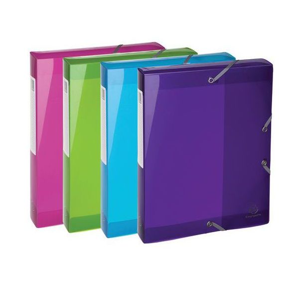Lot de 4 Boite de class. en PP Dos 40mm Iderama A4 col. assort. (x4)