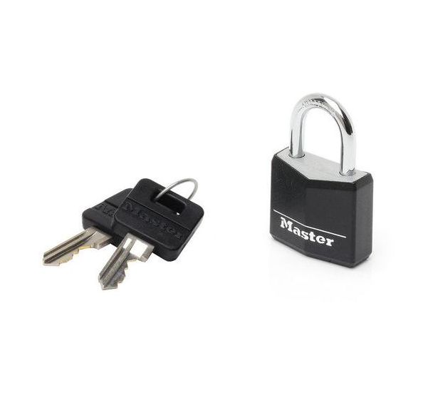 Lot de 4 Cadenas à clé en aluminium - Noir