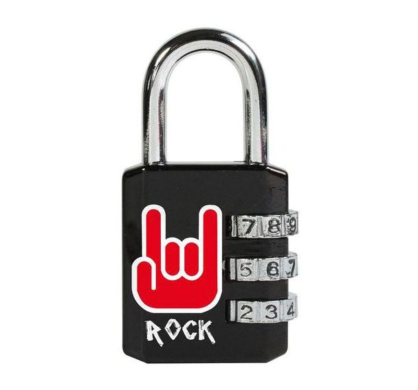 Lot de 4 Cadenas à combinaison programmable motif rock