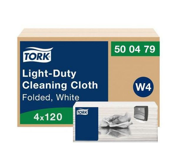 Lot de 4 Chiffons de nettoyage léger, Blancs W4 - Tork