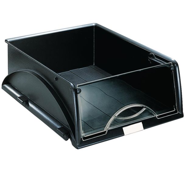 Lot de 4 Corbeilles courrier SORTY volet Ht 11 cm Noir