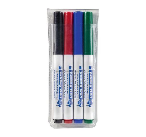 Lot de 4 Marqueur effaçable e-661 pour tableau blanc