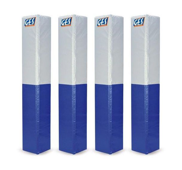 Lot de 4 protections de poteau rugby bicolore carré de 50 x 50 cm