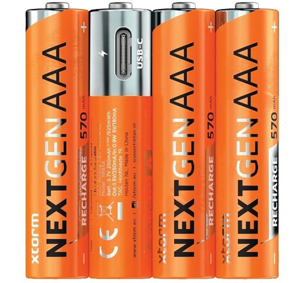 Lot de 4 Piles AAA rechargeable USB-C Next Gen - Xtorm