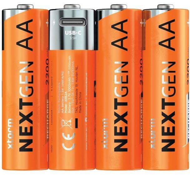 Lot de 4 Piles AA rechargeable USB-C Next Gen - Xtorm