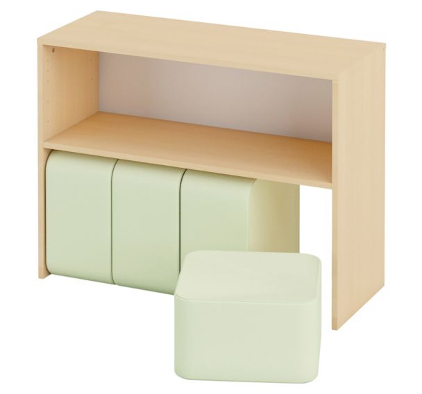 Lot de 4 Poufs en mCousse 40 x 23 x 40 cm - vert