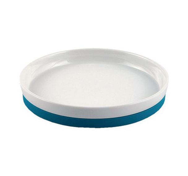 Lot 4 assiettes plates antidérapantes porcelaine - Plastorex