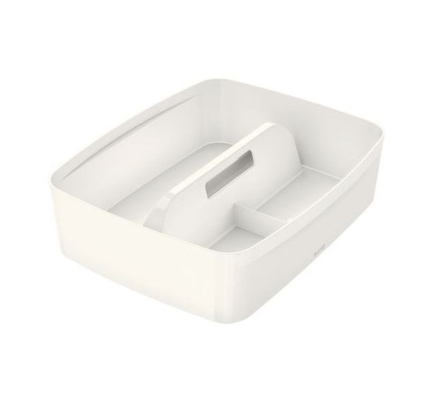Lot de 4 bacs organiseur MyBox avec poignée Moyen Blanc
