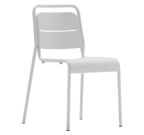 Lot de 4 chaises Alma métal outdoor - blanc