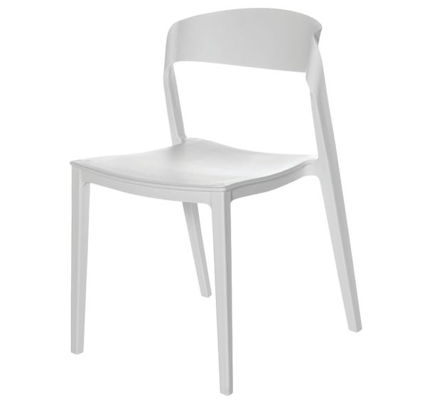 Lot de 4 chaises polypropylène Adelyn Blanc