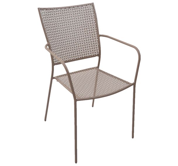 Lot de 4 fauteuils EGEO acier peint - sable