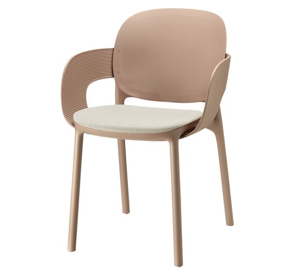 Lot 4 fauteuils HUG technopolymère assise tissu - S-CAB