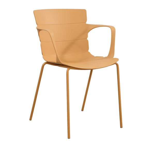 Lot 4 fauteuils ROMA polypropylène/métal - Stamp