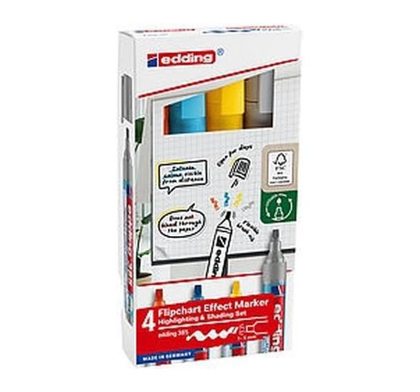 Lot de 4 marqueurs pour chevalet e-385 - coloris assortis