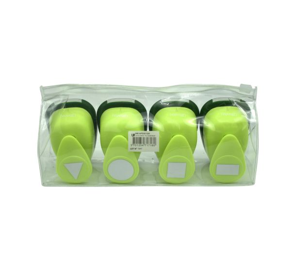 Lot de 4 perforateurs emporte-pièce formes géométriques