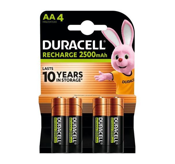 Lot de 4 piles rechargeables Ultra 2500 mAh AAR6 Duracell