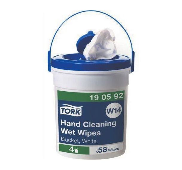 Lot de 4 seaux de lingettes nettoyage mains Tork