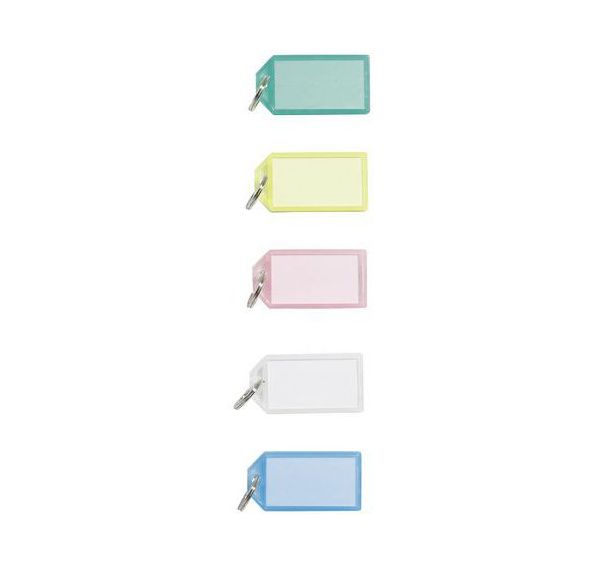 Lot de 50 porte-clés à clapet - 5 coloris - Sign