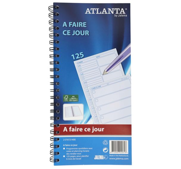 Lot de 5 A faire ce jour: 297x140mm: texte FR: 125 pages