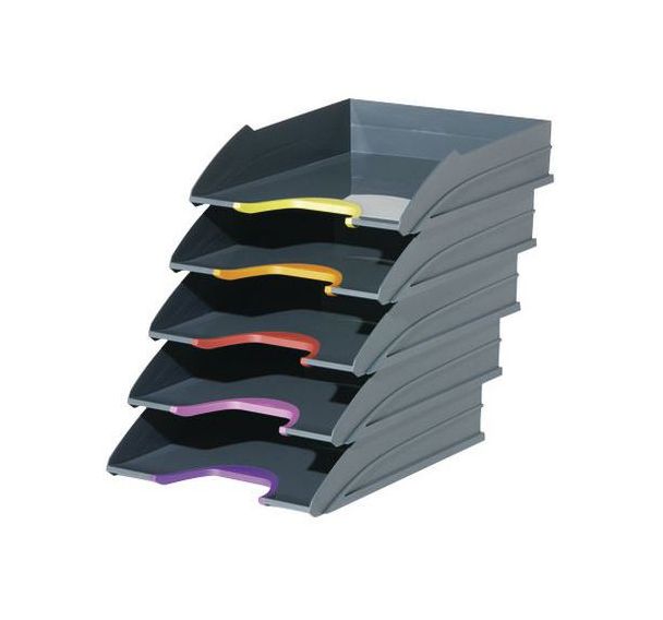 Lot de 5 Corbeilles à courrier Varicolor Gris