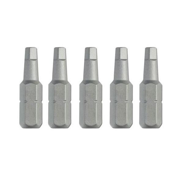 Lot de 5 embouts carré (Robertson) N°3 - 25mm