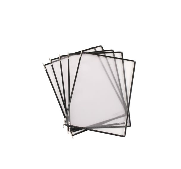 Lot de 5 Poche à pivots Veo - A4 - PP - portrait - noir