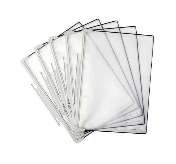 Lot de 5 Pochettes de présentation Tarifold Design -Pour A4 - Gris