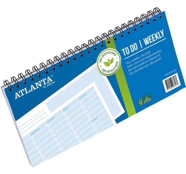 Lot de 5 To Do Weekly: 100% papier recyclé