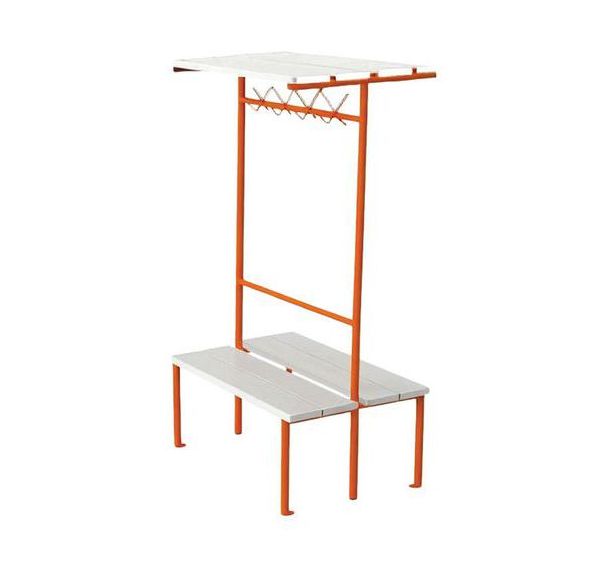 Lot 5 bancs vestiaire lattes PVC 1 ou 2 m double face