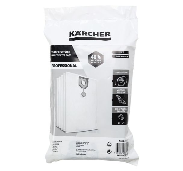 Lot de 5 sacs filtrant 30 L pour aspirateurs NT 30/1 Tact - Karcher