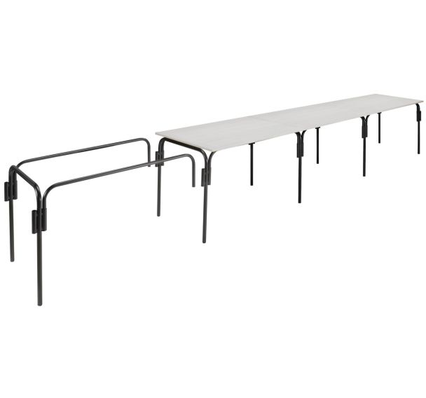 Lot 5 tables réunion Infini en mélaminé