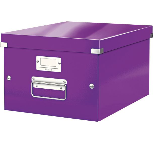 Lot de 6 Boîte de rangement Leitz Click & Store, format medium Violet