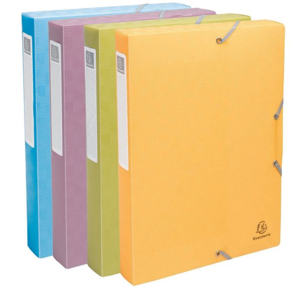 Lot de 8 Boîte classement A4 Pop'NCo couleurs assorties - dos 40 mm
