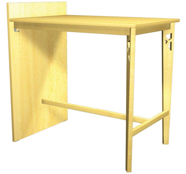 Mange debout Iriss 120 x 80 cm stratifié hêtre/bois + panneau