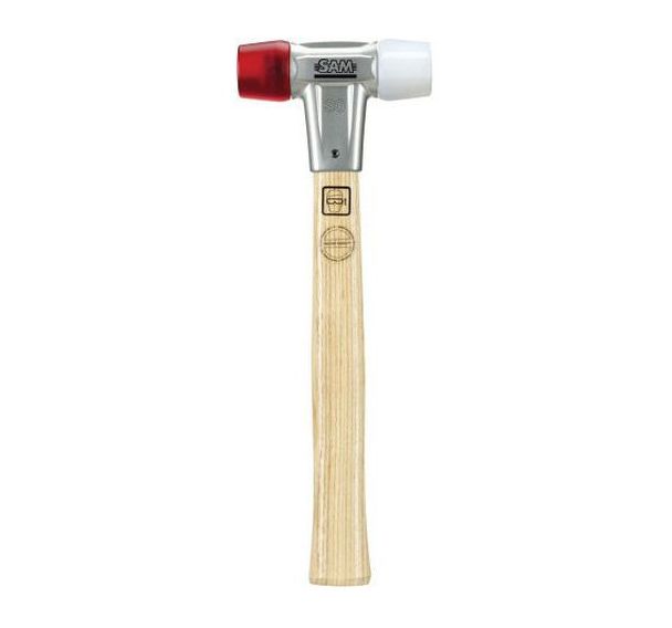 Massette avec embouts en acetate blanc et rouge diametre 50