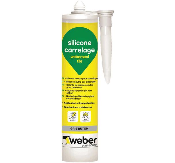 Mastic pour carrelage - Weberseal gris béton 300 ml