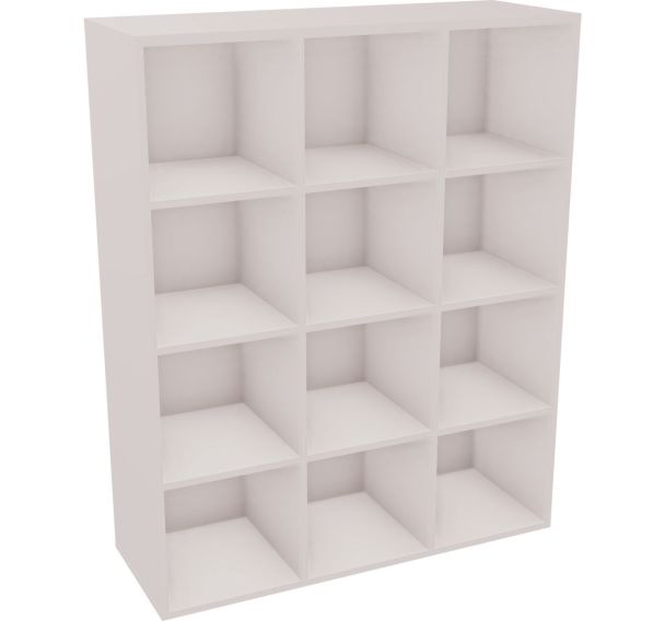 Meuble 12 cases L120xH149,1xP43,2 cm blanc