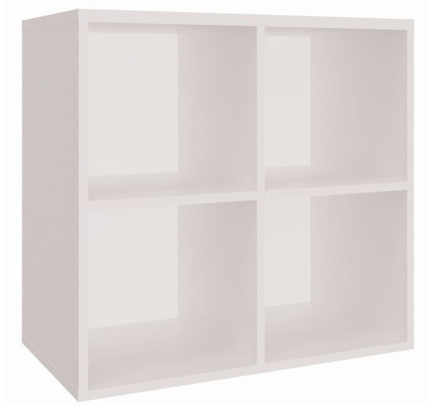 Meuble 4 cases L80,7xH75,5xP 43,2 cm blanc