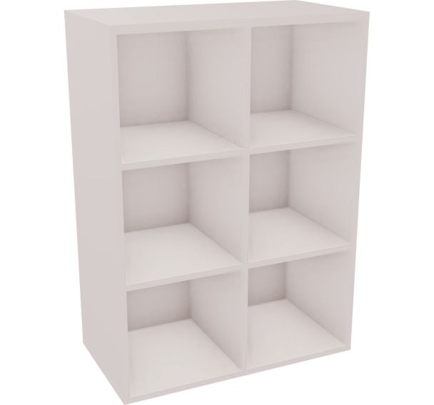 Meuble 6 cases L80,7xH112,3xP43,2 cm blanc