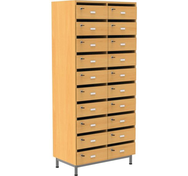 Meuble Octet 20 cases socle métal gris - Manutan Expert