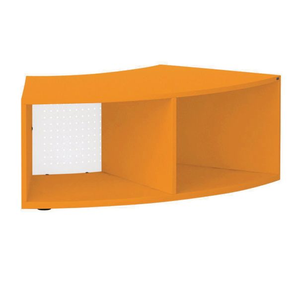Meuble Shift+ Landscape mélaminé incurvé 110x52,7x42 cm - orange - blanc