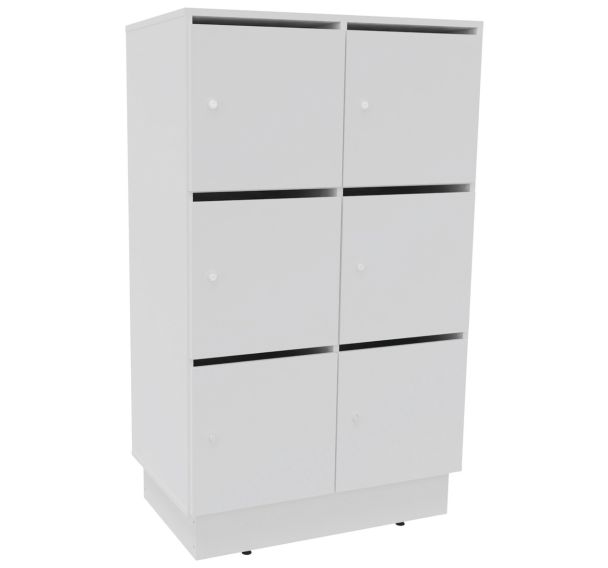 Meuble casier Eko portes tri courrier serrure socle bois - Buronomic