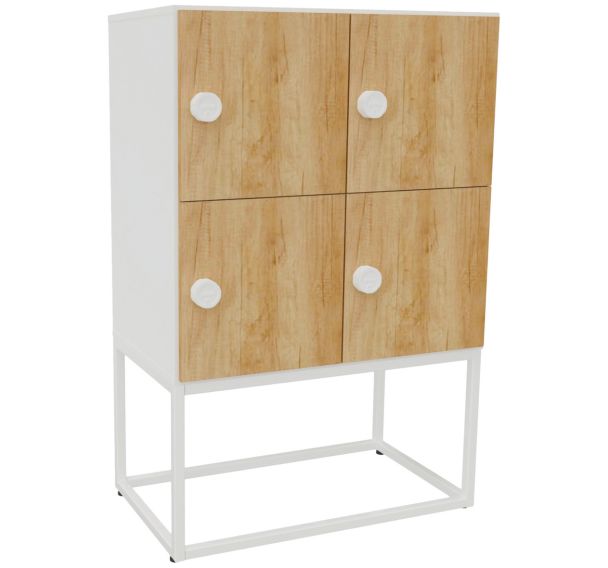 Meuble casier Kim portes standard serrure code socle métal - Buronomic