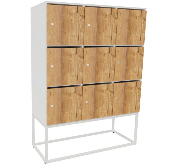 Meuble casier Kim portes tri courrier serrure socle métal - Buronomic