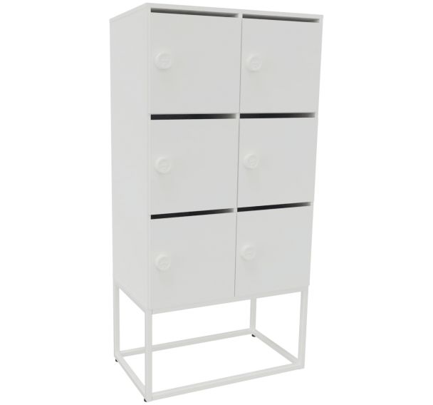Meuble casier Kim portes courrier serrure code socle métal - Buronomic