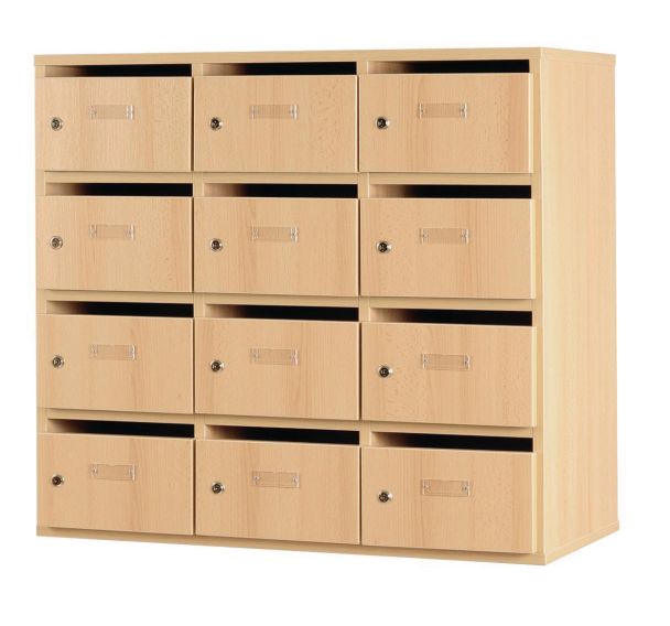 Meuble à courrier Bip Bop 12 cases - hêtre