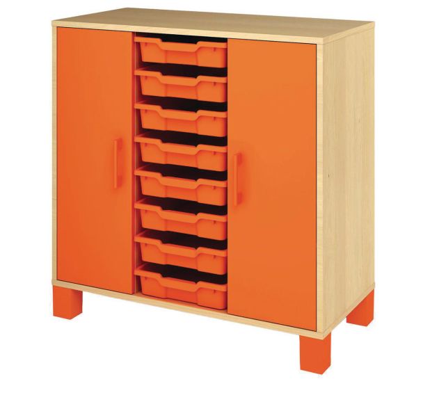 Meuble bas Confetti pieds - 8 bacs portes